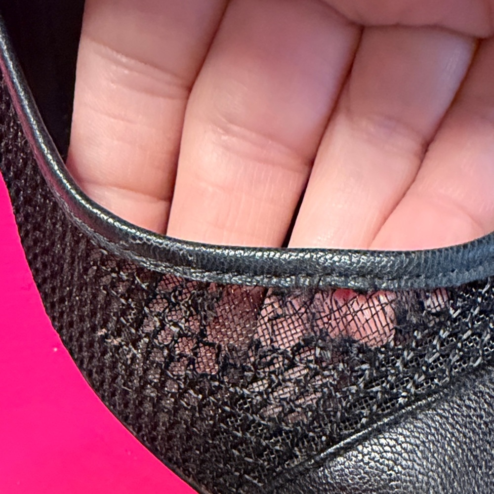 Bcbgeneration Black Pointed-Toe Ankle-Strap Mesh … - image 2